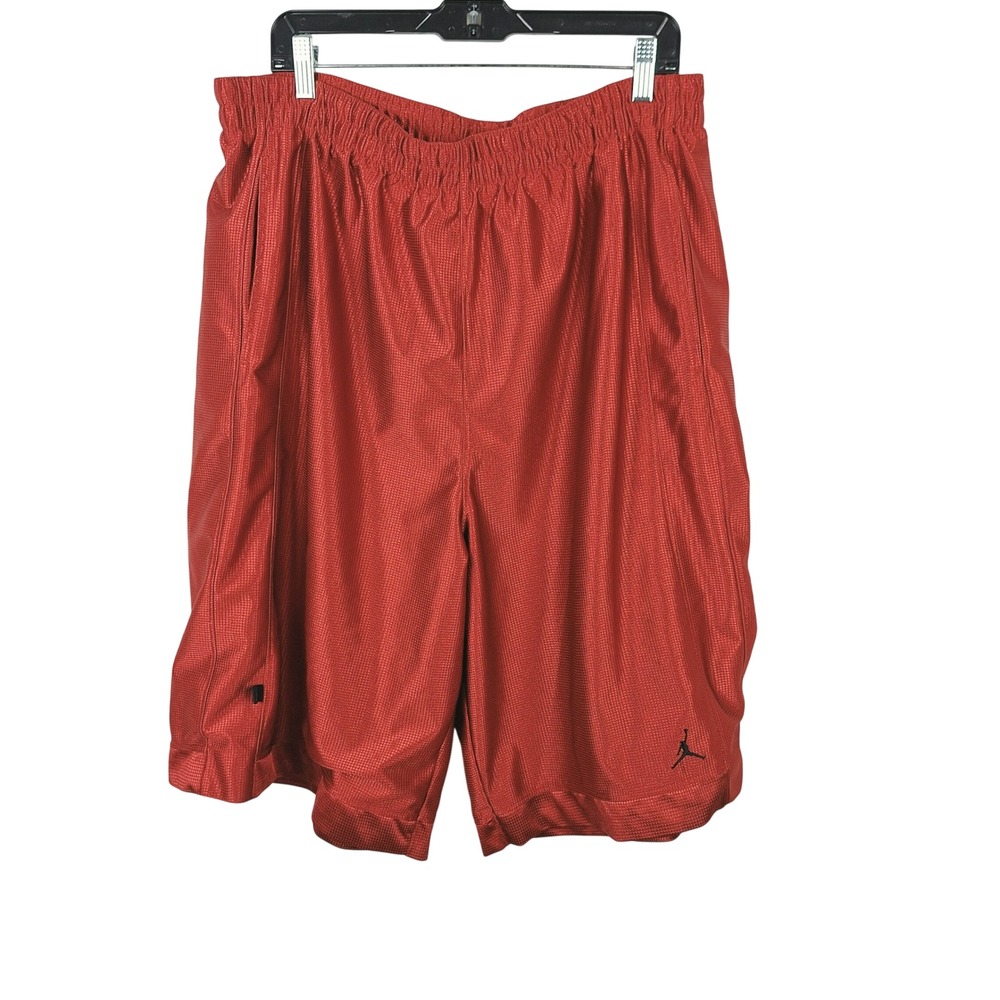 Jordan Brand Mens Red Mesh Basketball Shorts Jumpman Logo Size XL